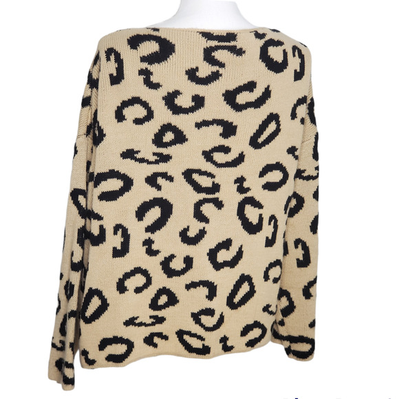 Shein Leopard Print Waterfall Front Cardigan Sz S - Picture 2 of 5